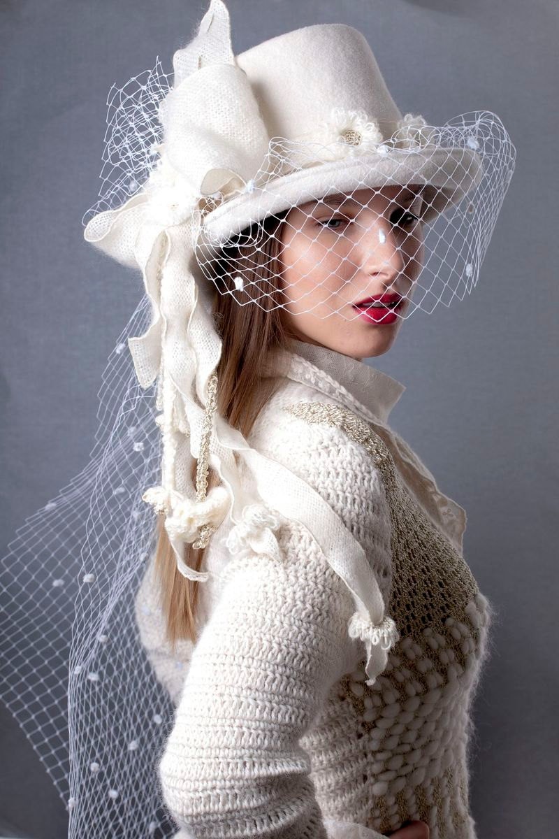 Bridal Veiled Top Hat Wedding Top Hat With Vеil Winter Felt Etsy