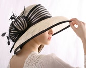 Kentucky derby hat, Ascot wide brim hat, race season hat, Royal ascot, Wedding Party hat, Audrey Hepburn hat, elegant hat, Melbourne cup hat