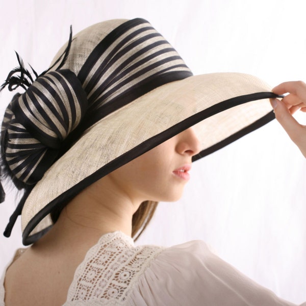 Derby Kentucky, chapeau Ascot à large bord, chapeau pour la saison des courses, Royal ascot, chapeau de fête de mariage, chapeau Audrey Hepburn, chapeau élégant, chapeau Melbourne