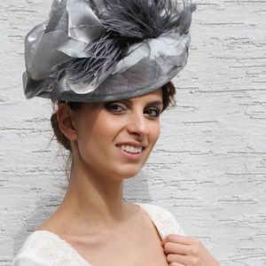 Silver Kentucky Derby Hat Grey Royal Ascot Fascinator Hat - Etsy