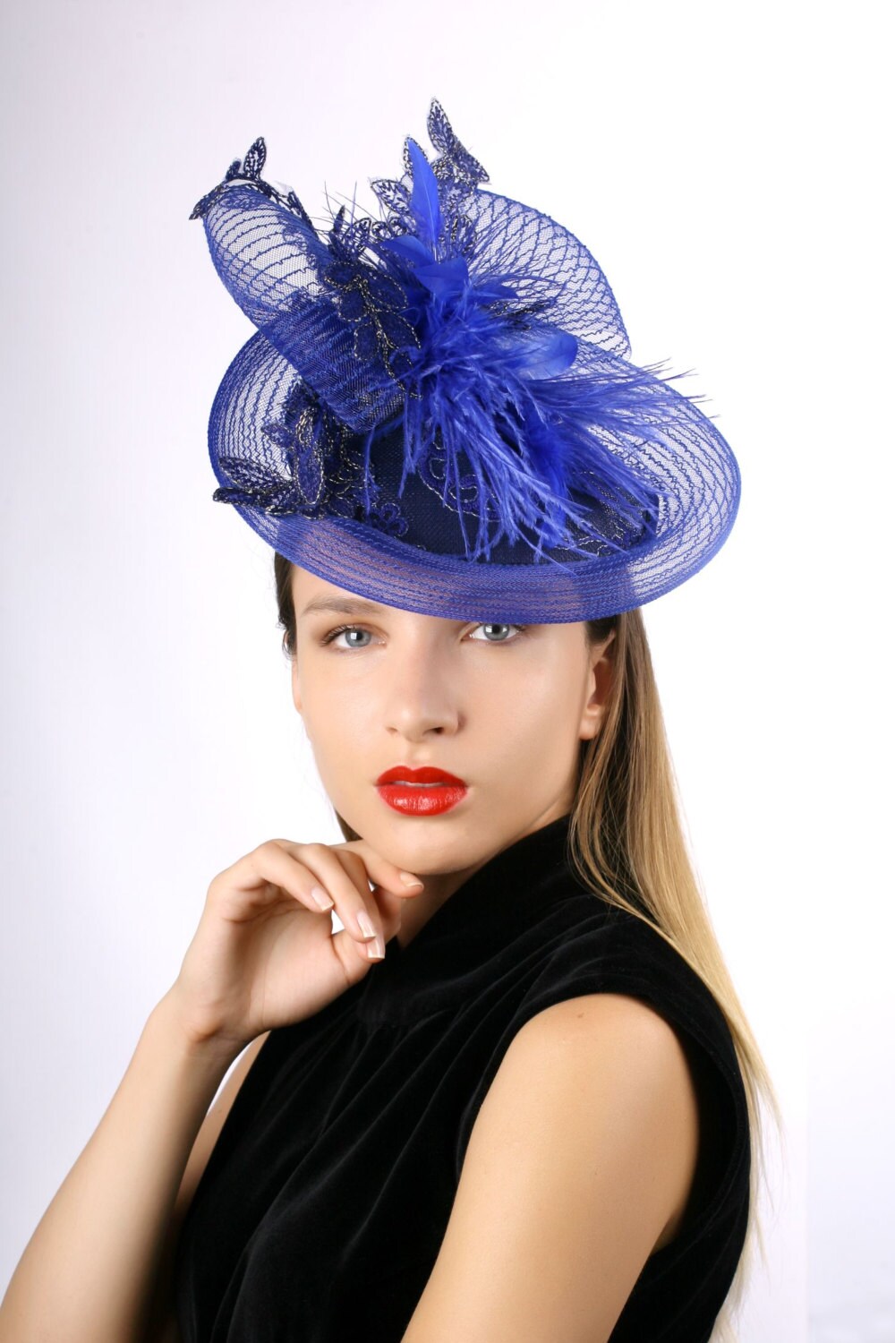 Royal Blue Hat Derby Fascinator Royal 
