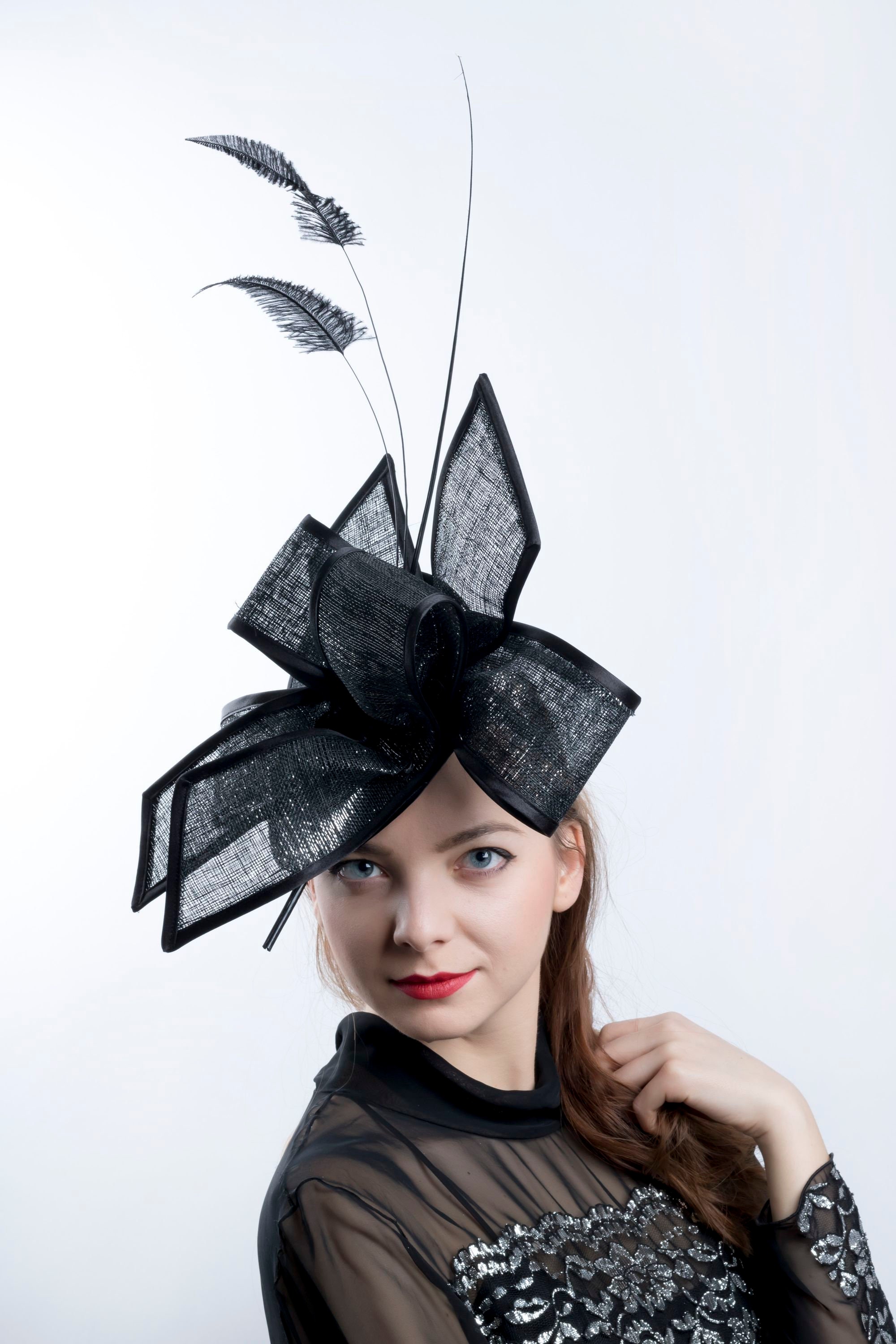 Kentucky Derby Headpiece Black Ascot 