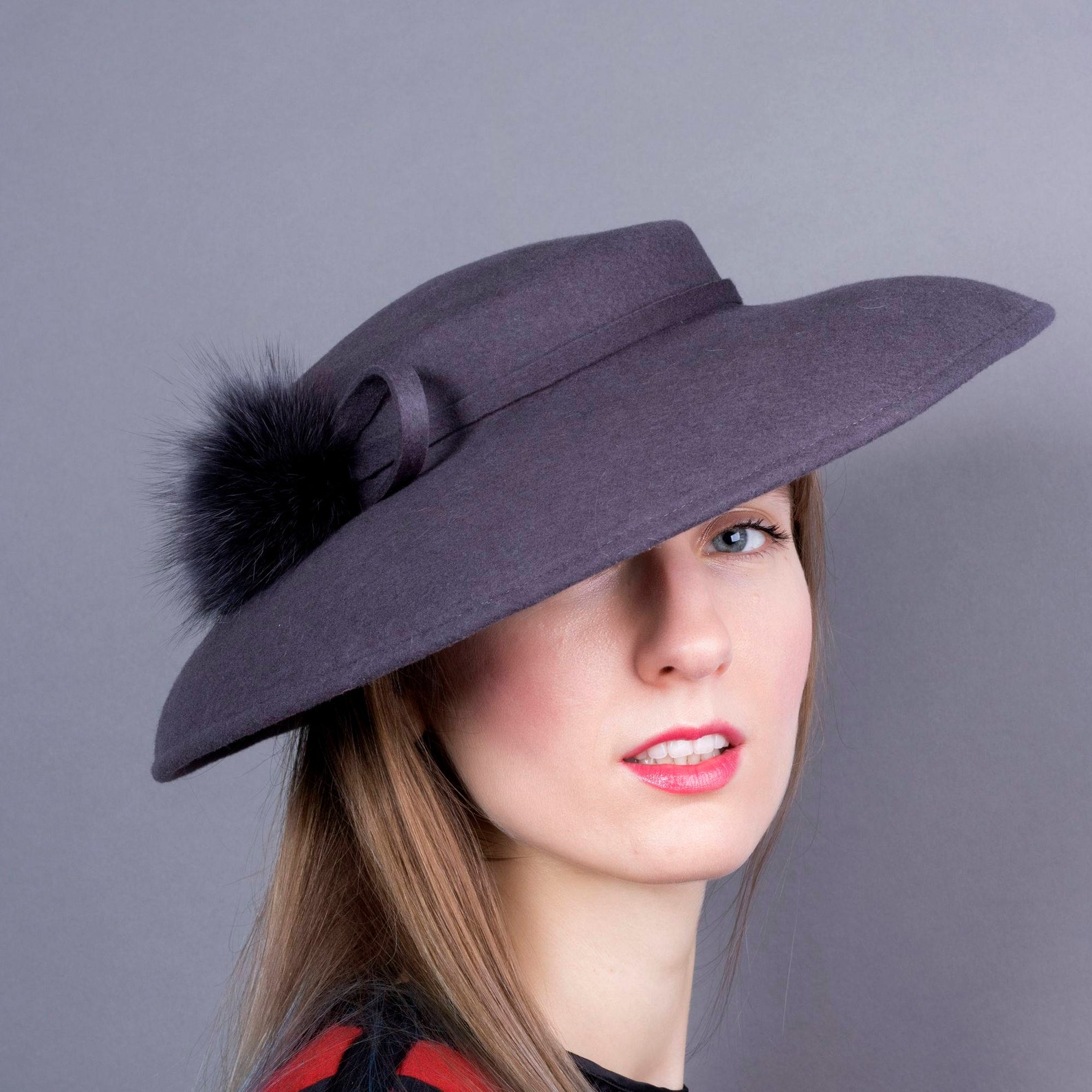 Classic Style Hat Audrey Felt Headpiece Royal Ascot Hat - Etsy