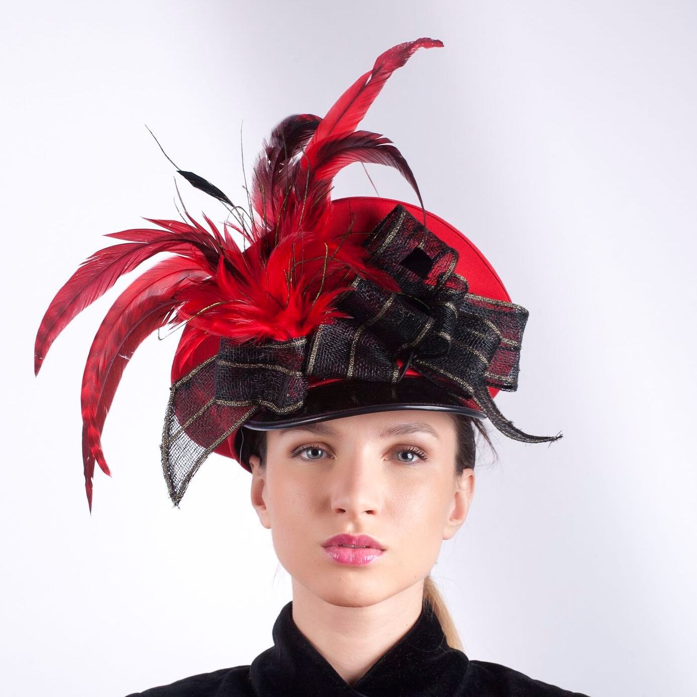 Carnival Hat Festival Hat Red Ascot Hat 