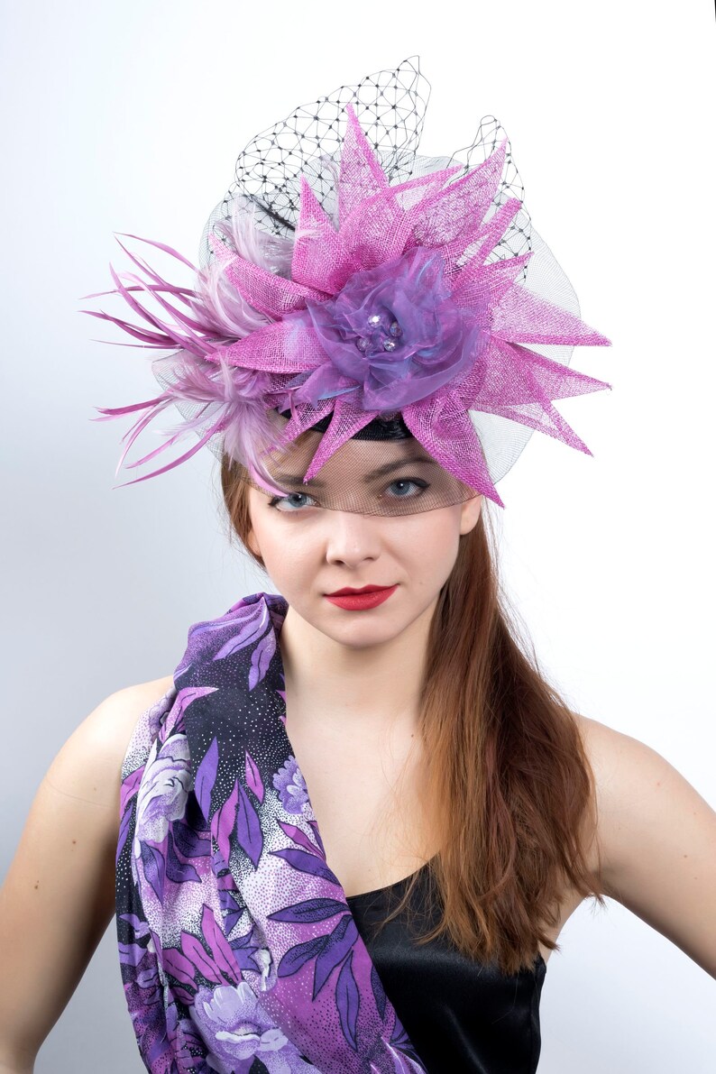 Derby Headpiece Kentucky Derby Fascinator Rose Pink Hat Etsy