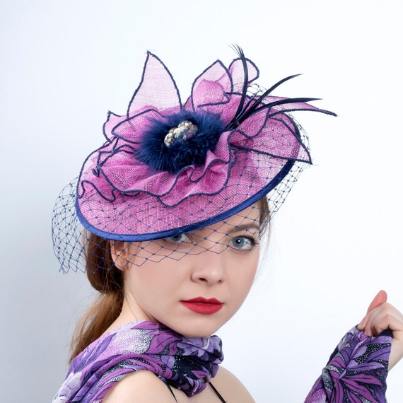 Derby Headpiece, Kentucky Derby Fascinator, Rose Pink Hat 