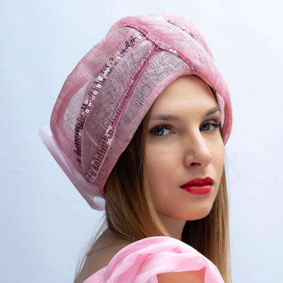 Soft Pink Hat, Pink Veiled Derby Hat, Kentucky Derby Hat, Wedding