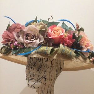 Cream Edwardian hat, Kentucky derby hat, Wedding Party hat, Royal Ascot hat, derby style hat, Tea Party hat, Victorian hat