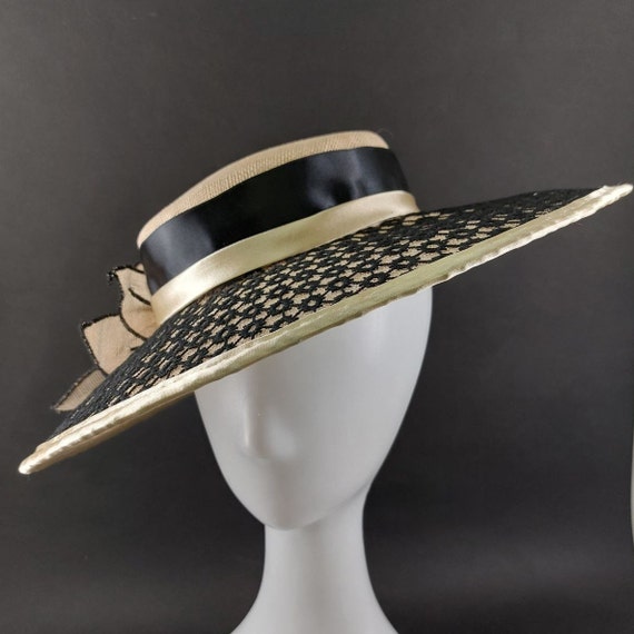 Low Crown Audrey Hat Kentucky Derby Hat Ascot Wide Brim Hat Race Season Hat Black Lace Hat Wedding Party Hat Audrey Hepburn Hat Etsy UK