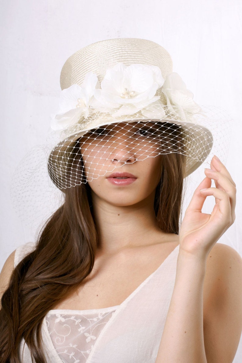 FREE SHIPPING Bridal Veiled Top Hat Wedding Top Hat High Etsy
