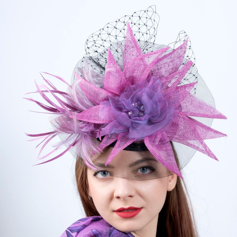 Derby Headpiece Kentucky Derby Fascinator Rose Pink Hat Etsy