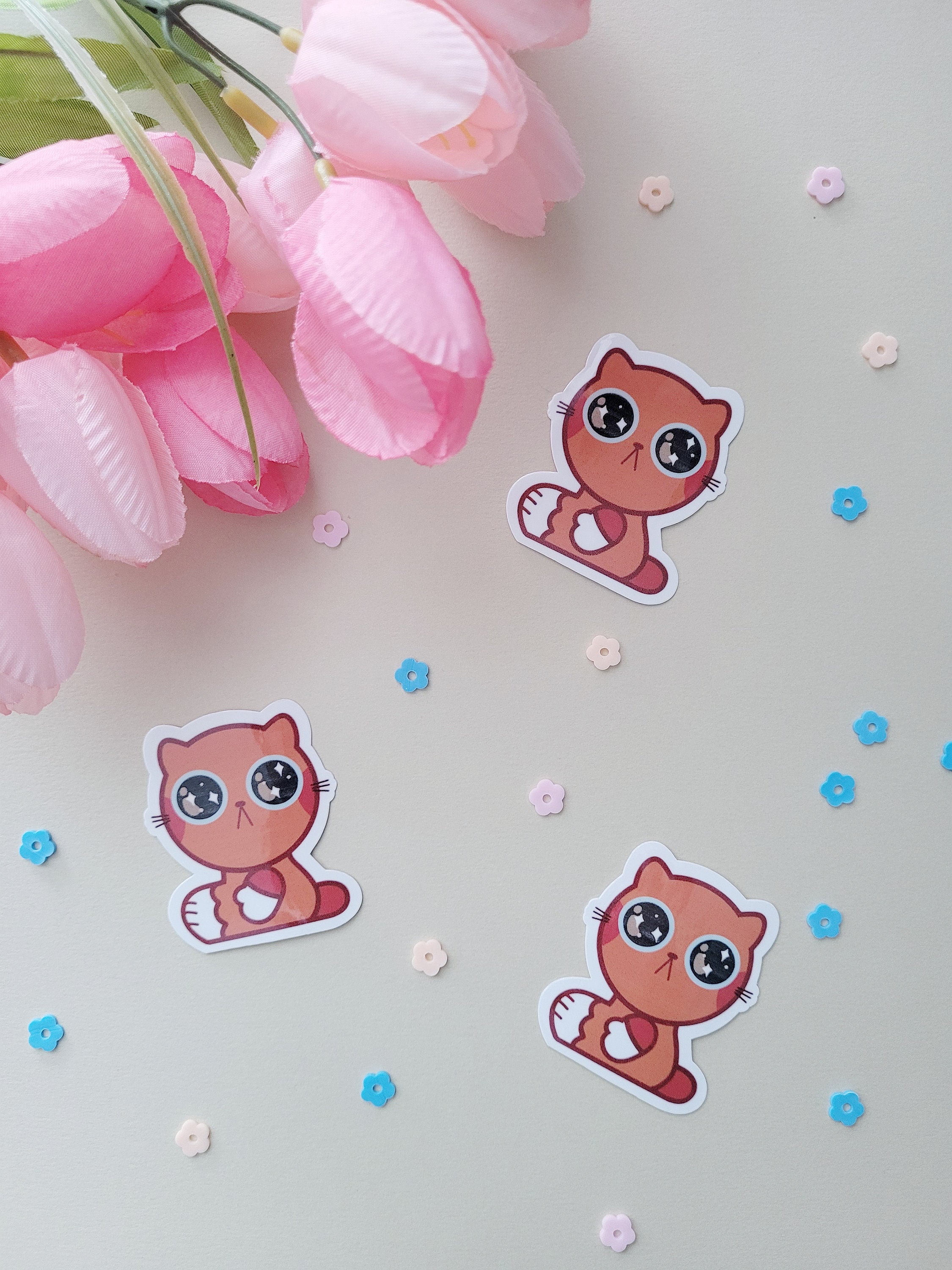 Saffron Color Sticker Saffron the Cat Vinyl Sticker - Etsy