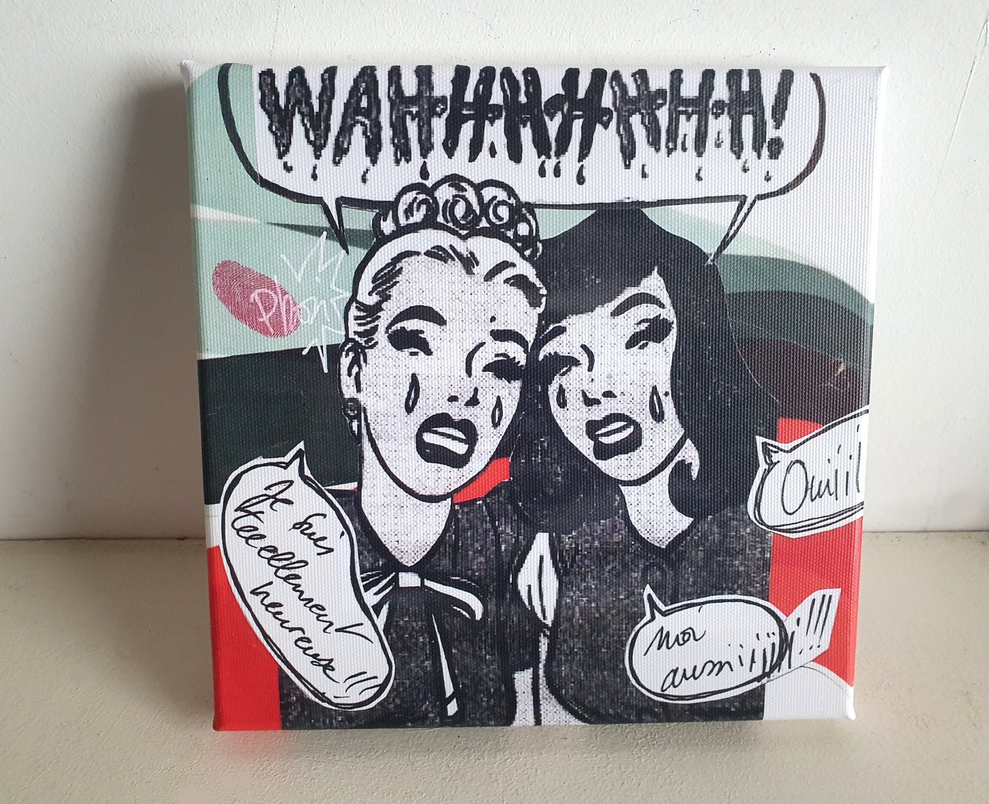 Petite Toile Imprimée 20x20cm en Plastique Recyclé, Bois Durable et Encres Sans Solvant, Tellement T