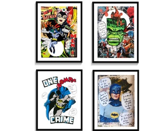 Catwoman, Batman, Spiderman, Hulk ! Superheroes prints, numbered and signed. Choose your model and your size ! Translations in description
