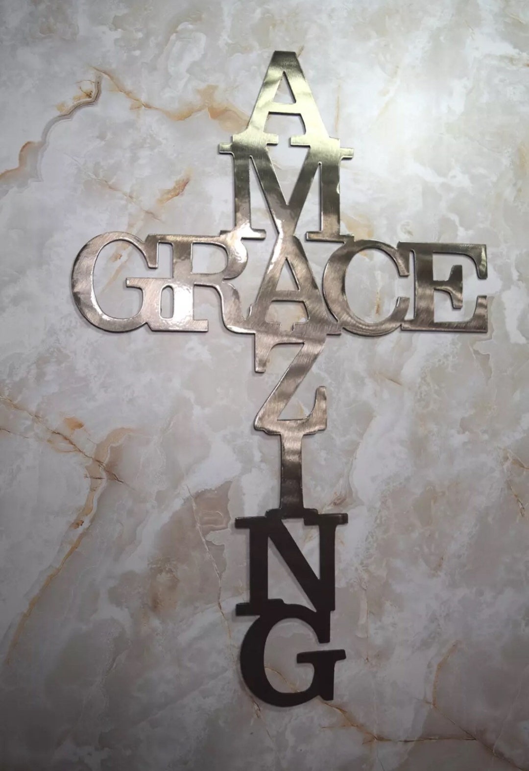 Amazing Grace Cross Metal Wall Art Religous Home Decor . Gift Etsy