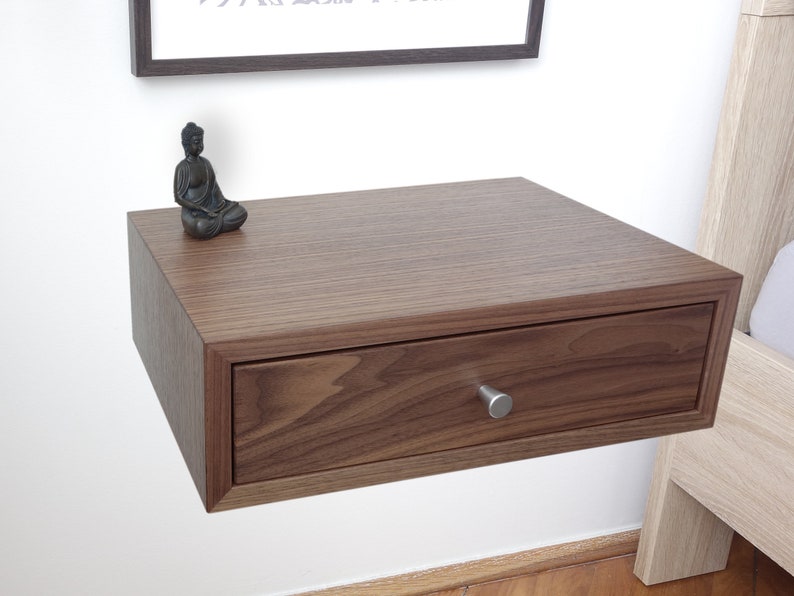 Floating Nightstand With Drawer Floating Bedside Table Etsy