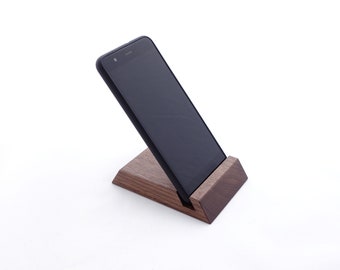 Phone Desk Stand, Smartphone holder, Desk organizer, Natural Walnut Wood