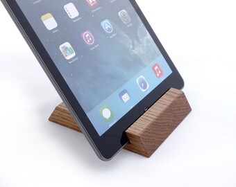 iPhone wooden stand, Smartphone holder, Desk organizer, Natural Oak Wood