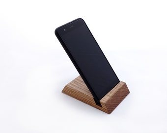 iPhone wooden stand, Smartphone holder, Desk organizer, Natural Oak Wood