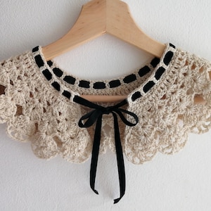 Peter Pan Collar PDF Pattern Oversized Collar RBG Detachable Collar Cottage Core Vintage Lace Collar Prairie Collar 画像 1