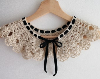 Peter Pan Kragen - PDF Pattern - Abnehmbares Halsband - Peter Pan Halsband - Abnehmbares Halsband - Cottage Core - Vintage Spitzenhalsband - Prairie Kragen
