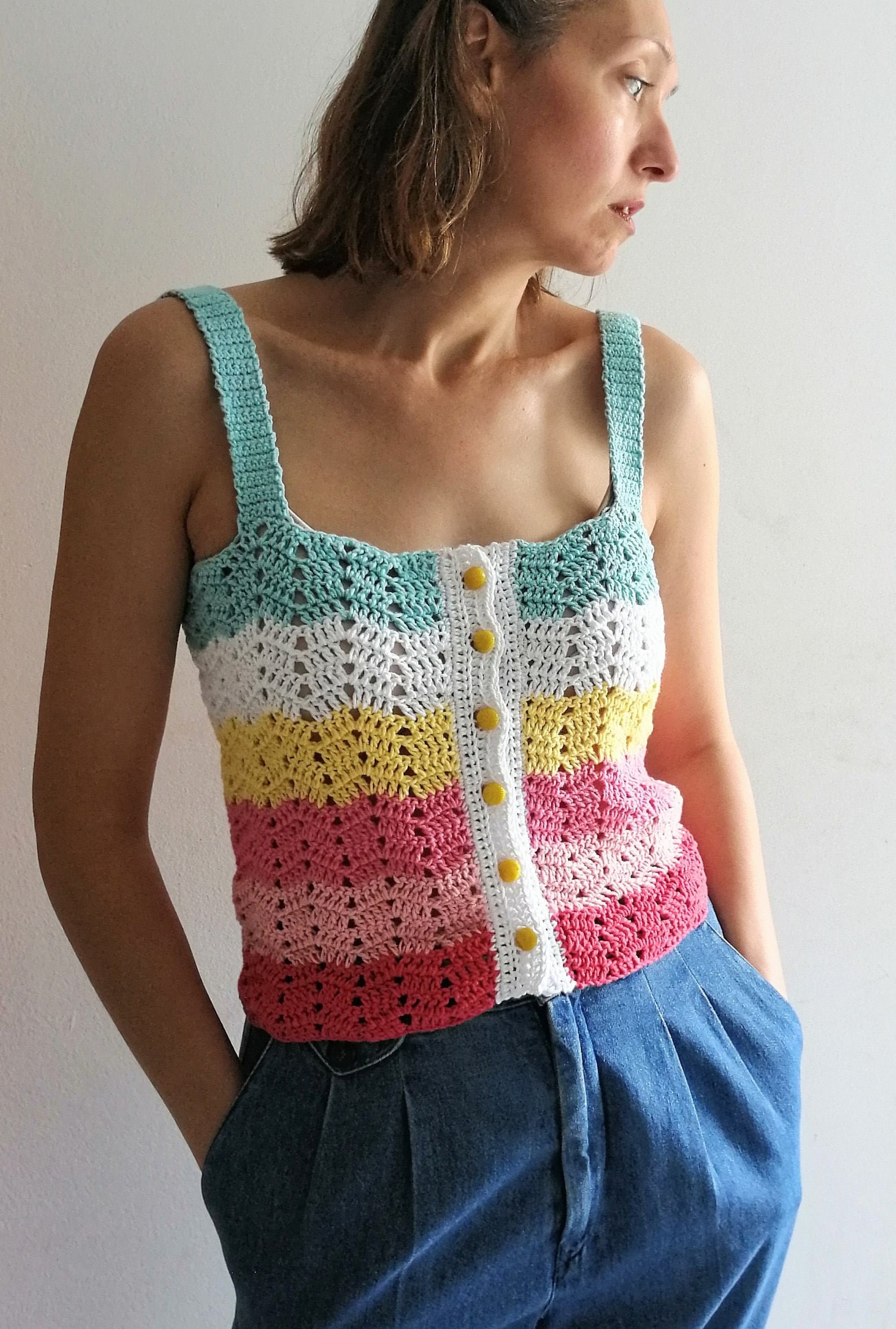 Ice Cream Camisole PDF PATTERN A Crochet Camisole in a Etsy Australia