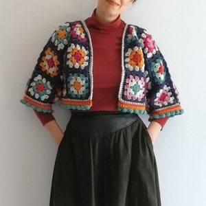 Cropped Granny Jacket PDF PATTERN Aran image 5