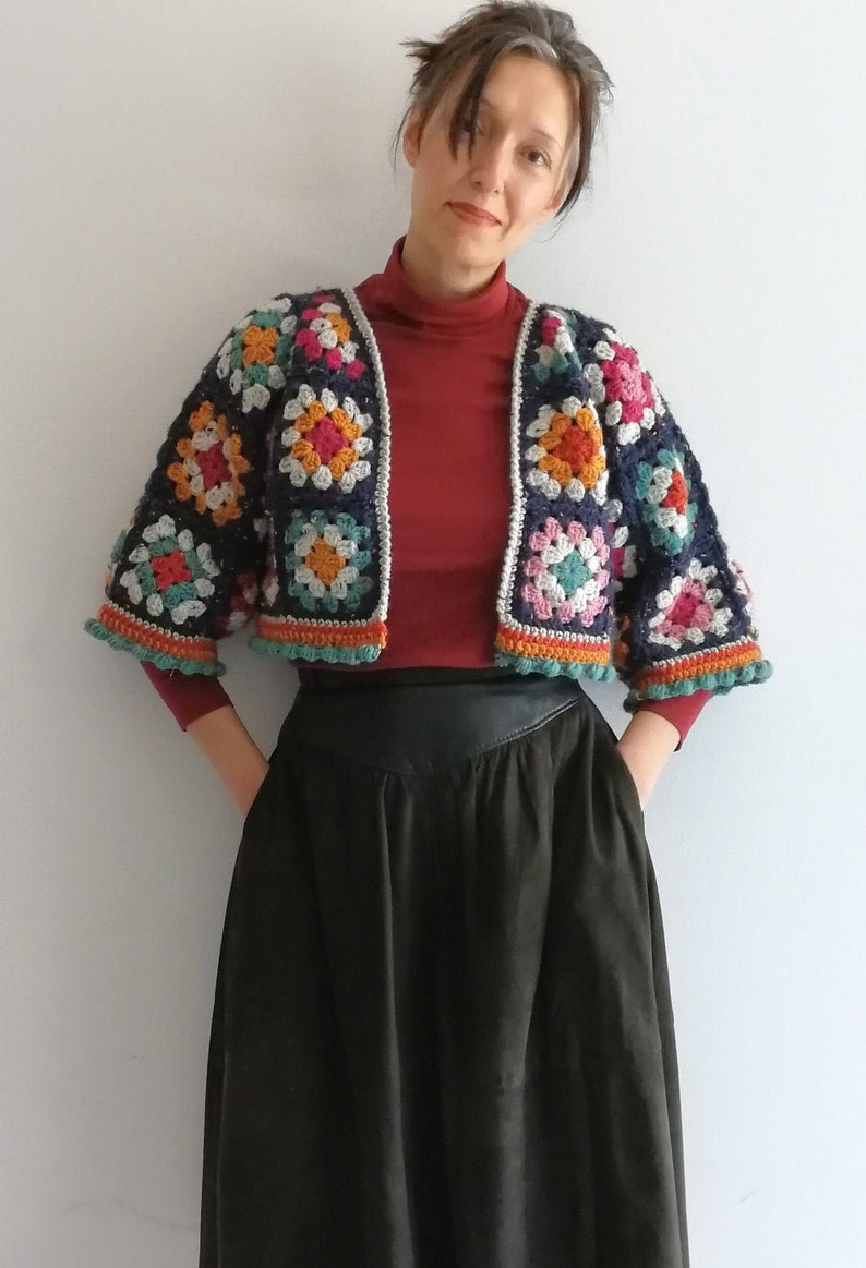 Cropped Granny Jacket PDF PATTERN Aran image 5