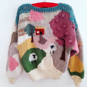 The Sheep Jumper: a PDF pattern for an intarsia knit design by Theodora Goes Wild