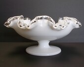 Fenton Silvercrest Ruffled Footed Compote