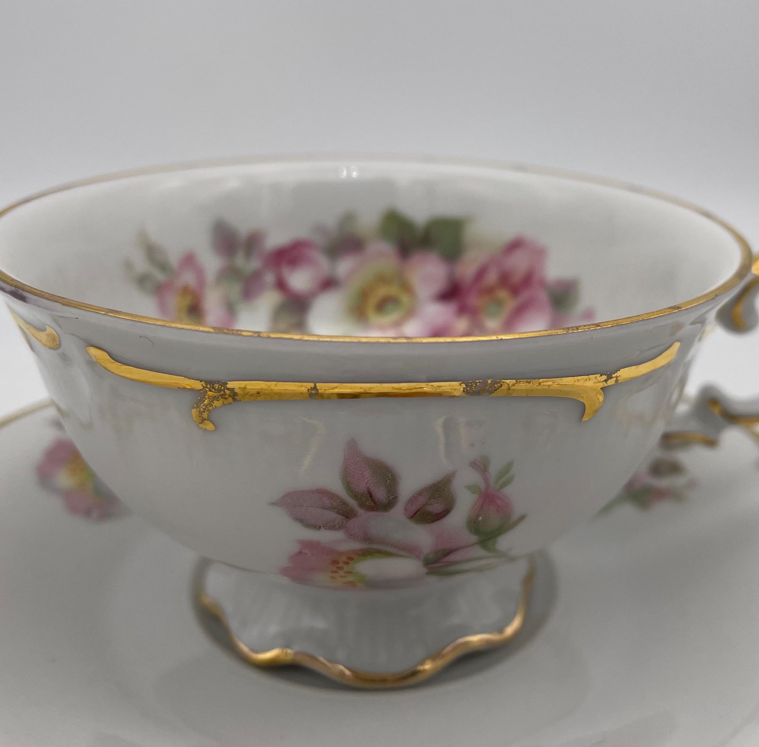 Wild Rose Teacup and Saucer Schumann Arzberg - E&R Golden Crown Germany ...