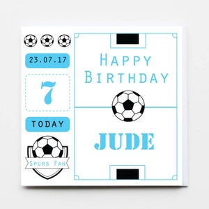 Gepersonaliseerde verjaardag voetbal wenskaart