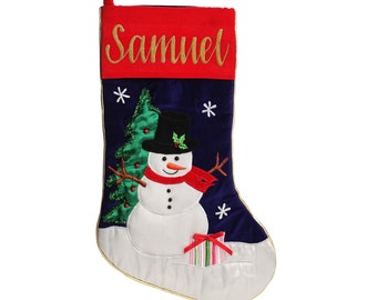 Personalised Snowman Christmas Stocking