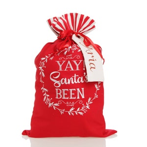 Personalised 'Yay Santas Been' Santa Sack image 1