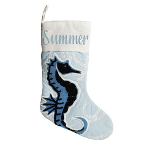 Personalised Coastal Seahorse Christmas Stocking