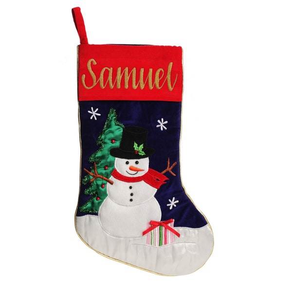 Personalised Snowman Christmas Stocking