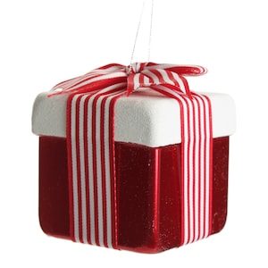Cute Red and White Hanging Gift Box Christmas Decoration