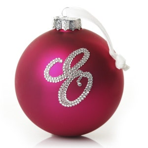 Personalised Hot Pink Bling Monogram Bauble image 1