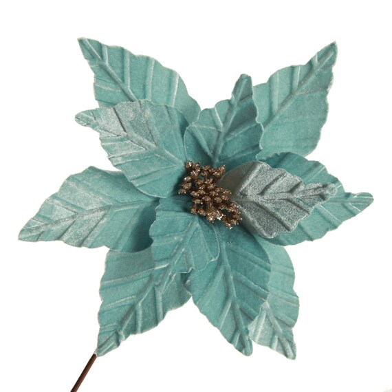 Hellblauer Samt geprgter Weihnachtsstern-Blumenstengel - Etsy Schweiz