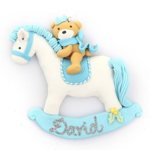 Blue Rocking Horse Ornament