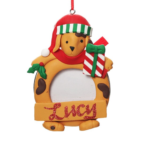 Personalised Christmas Dog Photo Frame Decoration