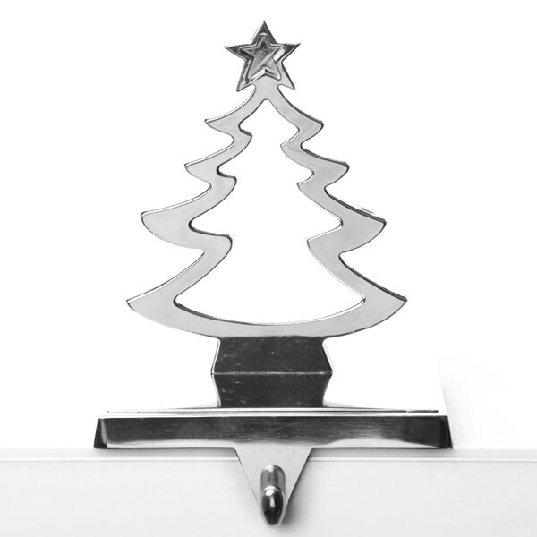 Silver christmas tree stocking holder Clearance