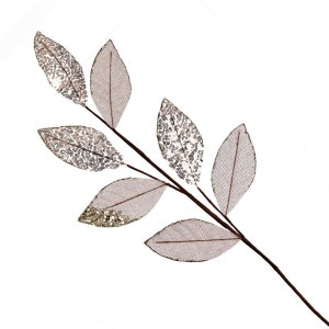 Blush Mixed Leaf Burlap Pailletten Spray