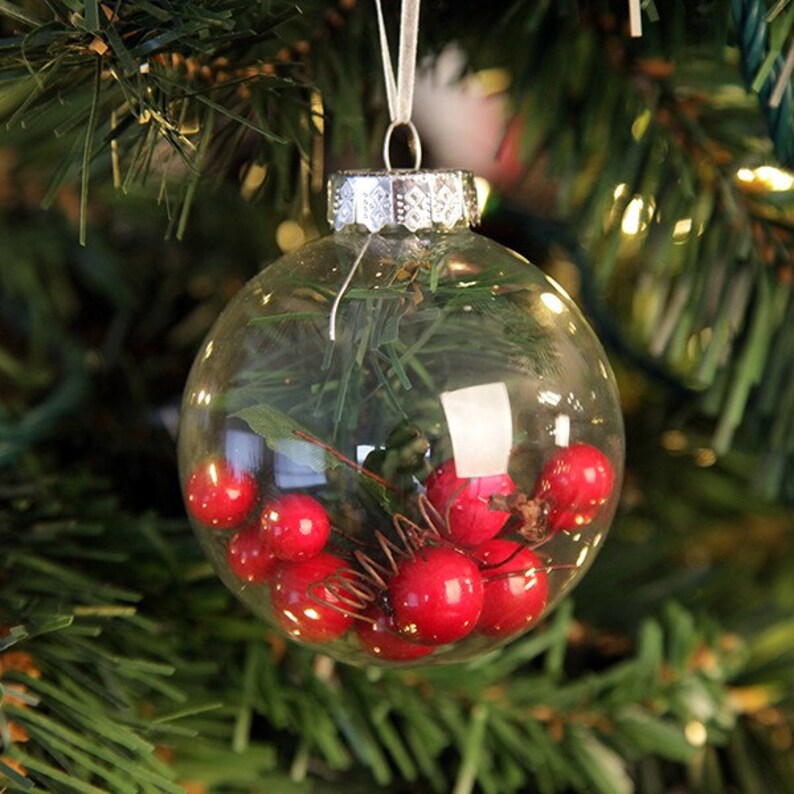 8cm Clear Glass Craft Bauble Set of 4 Etsy