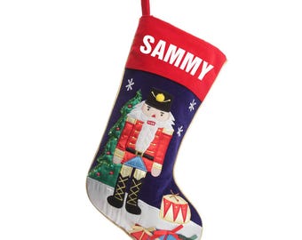 Meia de Natal quebra-nozes personalizada