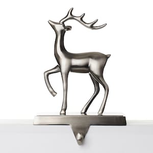 アンティークシルバー 3D トナカイ クリスマスストッキングハンガー