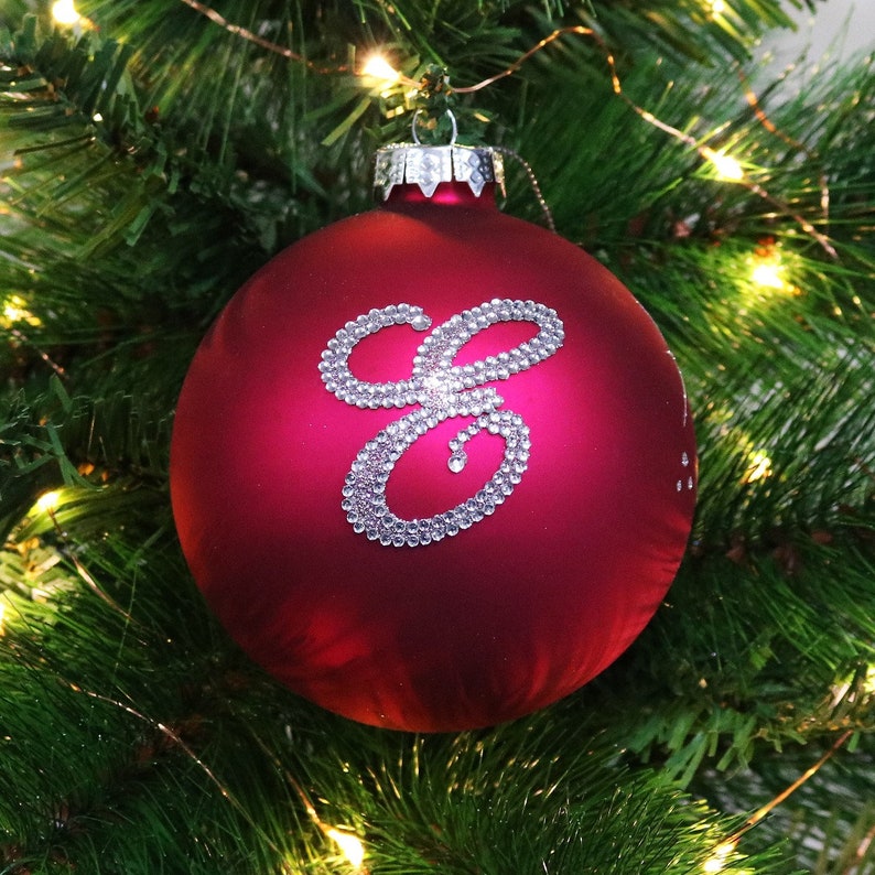 Personalised Hot Pink Bling Monogram Bauble image 2