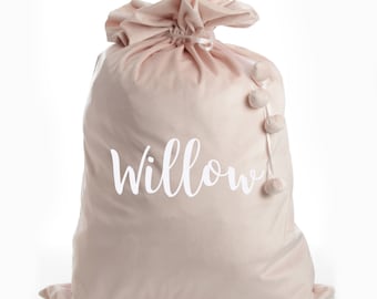 PERSONALISED PINK BALLERINA FAIRY STORAGE SACK NATURAL COTTON LAUNDRY BAG 