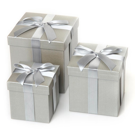 Metallic Silver Gift Box 