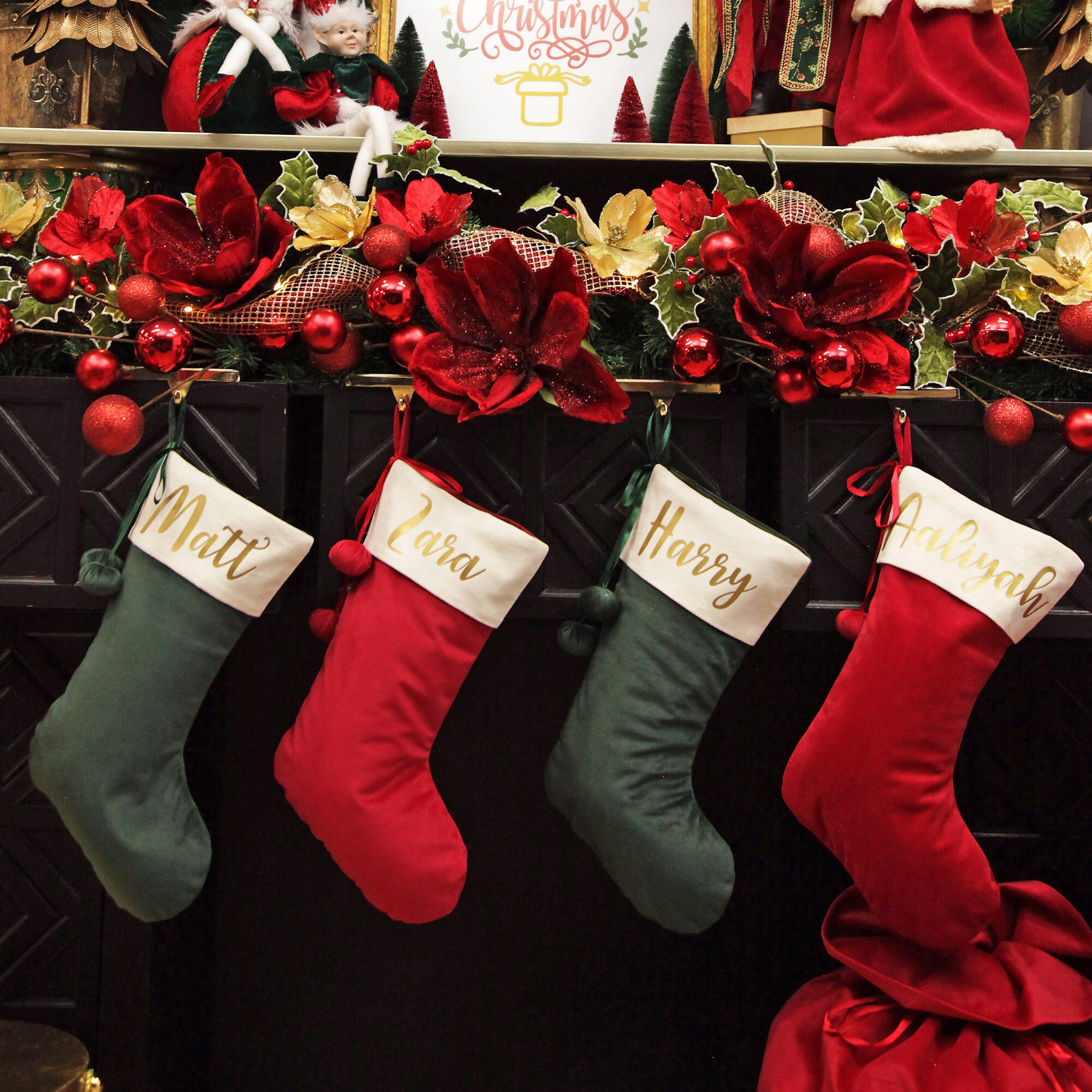 Forest green christmas stockings Clearance